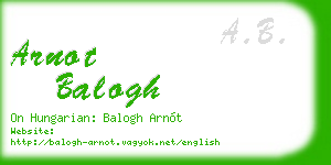 arnot balogh business card